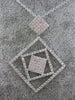 ESTATE LARGE 1.39CT DIAMOND 18KT WHITE GOLD 3D MULTI SQUARE FLOATING FUN PENDANT