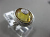 ESTATE LARGE 4.45CT DIAMOND & AAA CITRINE 14KT WHITE GOLD OVAL HALO ETOILE RING