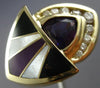ESTATE LARGE 1.65CT DIAMOND AAA AMETHYST & ENAMEL 14K YELLOW GOLD 3D RING #26464