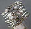 ESTATE WIDE .85CT DIAMOND 18KT WHITE GOLD MULTI ROW SEMI ETRNITY ETOLIE FUN RING