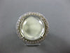 ESTATE LARGE 9.10CT DIAMOND & AAA CABOCHON GREEN AMETHYST 14KT WHITE GOLD RING