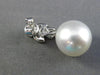 ESTATE LARGE .85CT DIAMOND & AAA SOUTH SEA PEARL 18K WHITE GOLD HANGING EARRINGS