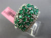 LARGE 3.24CT DIAMOND & COLOMBIAN EMERALD 18K WHITE GOLD CLUSTER ANNIVERSARY RING