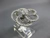 ESTATE EXTRA LARGE 1.34CT DIAMOND 14KT WHITE GOLD 3D FLOWER INFINITY LOVE RING