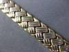 ESTATE WIDE 14KT WHITE & YELLOW GOLD 3D CRISS CROSS V SHAPE LINK BRACELET #26164