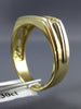 ESTATE WIDE .30CT DIAMOND 14KT WHITE & YELLOW GOLD THREE STONE MEN'S RING #10914