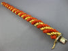 ANTIQUE WIDE & LONG CORAL 18KT YELLOW GOLD 3D SWIRL HANDCRAFTED ROPE BRACELET