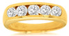 1.16CT DIAMOND 14KT YELLOW GOLD CLASSIC 5 STONE CHANNEL WEDDING ANNIVERSARY RING