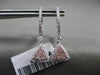 ESTATE .83CT WHITE & PINK DIAMOND 14KT WHITE & ROSE GOLD TRILLION HALO EARRINGS