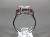 ESTATE 2.49CT DIAMOND & AAA RUBY 14KT WHITE GOLD 3D THREE STONE ENGAGEMENT RING