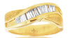 ESTATE WIDE .60CT DIAMOND 14KT YELLOW GOLD 3D BAGUETTE CRISS CROSS INFINITY RING