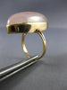 ESTATE EXTRA LARGE 9.0CT AAA CABOCHON PINK QUARTZ 14KT YELLOW GOLD OVAL FUN RING