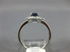 ESTATE WIDE 1.10CT DIAMOND & AAA SAPPHIRE 14K WHITE GOLD 3D HALO ENGAGEMENT RING