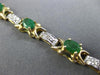 ESTATE 2.10CT DIAMOND & EMERALD 14KT YELLOW GOLD FLOWER CLASSIC TENNIS BRACELET