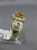 ESTATE 1.58CT DIAMOND & AAA YELLOW SAPPHIRE 14K YELLOW GOLD HALO ENGAGEMENT RING