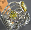ESTATE LARGE 1.96CT WHITE & FANCY YELLOW DIAMOND 18K TWO TONE GOLD LEAF RING