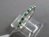 ESTATE .24CT DIAMOND & AAA EMERALD 18K WHITE GOLD SEMI ETERNITY ANNIVERSARY RING