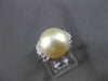 ESTATE .35CT DIAMOND & SOUTH SEA PEARL PLATINUM SOLITAIRE HALO ENGAGEMENT RING