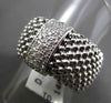 ESTATE WIDE .35CT DIAMOND 14KT WHITE GOLD PAVE FLEXIBLE WOVEN MESH RING F/G VS