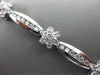 ESTATE LARGE 2.66CT DIAMOND 14K WHITE GOLD 3D FLOWER BY THE YARD TENNIS BRACELET