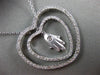 ESTATE LARGE .50CT DIAMOND 14K WHITE GOLD DOUBLE HEART CHAMSA LUCKY HAND PENDANT