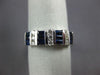 ESTATE 1.24CT DIAMOND & AAA BAGUETTE SAPPHIRE 14K WHITE GOLD 3D ANNIVERSARY RING
