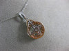 ESTATE .67CT WHITE & PINK DIAMOND 14K WHITE & ROSE GOLD FLOWER FLOATING PENDANT
