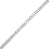ESTATE LARGE 7.17CT ROUND & BAGUETTE DIAMOND 18KT WHITE GOLD 3D TENNIS BRACELET