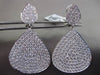 ESTATE MASSIVE 5.59CT DIAMOND 18KT WHITE GOLD DOUBLE PEAR SHAPE HANGING EARRINGS