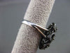 ANTIQUE LARGE 1.14CT DIAMOND 18KT WHITE & BLACK GOLD ETOILE FLOWER FUN RING