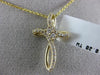 ESTATE .20CT DIAMOND 14KT YELLOW GOLD 3D CLASSIC INFINITY CROSS FLOATING PENDANT