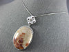 ESTATE LARGE 26.30CT DIAMOND & AAA CORAL 14KT WHITE GOLD 3D OVAL FLOWER PENDANT