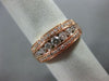 ESTATE .63CT DIAMOND 14K ROSE GOLD CLASSIC THREE ROW GRADUATING ANNIVERSARY RING