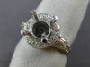 ESTATE .80CT DIAMOND 14K WHITE GOLD FILIGREE MILGRAIN SEMI MOUNT ENGAGEMENT RING