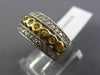 ESTATE WIDE 1.15CT DIAMOND & YELLOW SAPPHIRE 18KT TWO TONE GOLD ANNIVERSARY RING