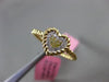 ESTATE .13CT WHITE & YELLOW DIAMOND 18K TWO TONE GOLD ROPE HEART SHAPE LOVE RING