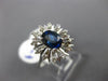 ESTATE WIDE 1.20CT DIAMOND & AAA SAPPHIRE 14KT WHITE GOLD OVAL FLOWER FUN RING