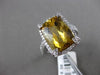 ESTATE LARGE 6.50CT DIAMOND & AAA CITRINE 14KT WHITE GOLD 3D FILIGREE HALO RING