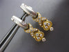 ESTATE .50CT DIAMOND 18KT TWO TONE GOLD 3D CLASSIC HEART HANGING EARRINGS #21907