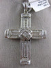 ESTATE EXTRA LARGE 2.75CT DIAMOND 14KT WHITE GOLD 3D HANDCRATED CROSS PENDANT