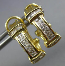 .50CT DIAMOND 14KT YELLOW GOLD 3D PRINCESS & BAGUETTE UMBRELLA HANGING EARRINGS