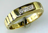 .45CT DIAMOND 14KT YELLOW GOLD 3D CLASSIC 3 STONE PRINCESS CHANNEL MENS RING