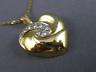 ESTATE .38CT DIAMOND 14KT YELLOW GOLD CLASSIC 3D SWIRL PUFF HEART PENDANT #322