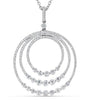 ESTATE LARGE 1.45CT DIAMOND 18KT WHITE GOLD 3D MULTI CIRCULAR JOURNEY PENDANT