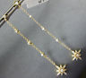 ESTATE LONG .25CT DIAMOND 14K YELLOW GOLD 3D FLOWER BY THE YARD HANGING EARRINGS