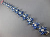 ESTATE EXTRA LARGE 55.15CT DIAMOND & AAA SAPPHIRE 18K WHITE GOLD FLOWER BRACELET
