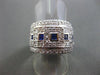 ESTATE LARGE 2.94CT DIAMOND & AAA SAPPHIRE 14KT WHITE GOLD RING SIMPLY STUNNING