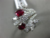 ESTATE 1.84CT ROUND & MARQUISE DIAMOND & RUBY 18K WHITE GOLD 3D LEAF FLOWER RING