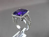 ESTATE LARGE 6.22CTW DIAMOND & AAA AMETHYST 14KT WHITE GOLD HALO ENGAGEMENT RING