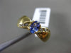 ESTATE .12CT DIAMOND & AAA TANZINITE 14KT YELLOW GOLD 3D INFINITY PROMISE RING